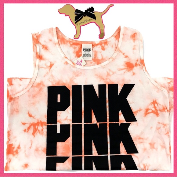 PINK Victoria's Secret Tops - •Victoria’s Secret PINK• Tie Dye Logo Tank top